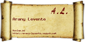 Arany Levente névjegykártya