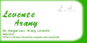 levente arany business card